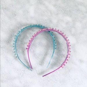Blue and pink headbands